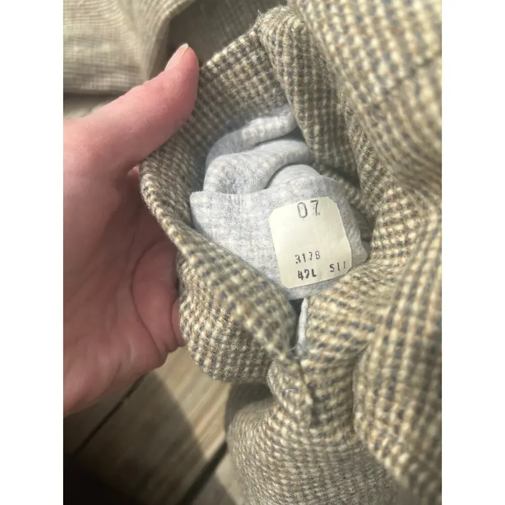 Vintage 70s H.I.S Wool Tweed Sport Coat Blazer Jacket Mens 42 L Preppy Academic - Picture 10 of 13
